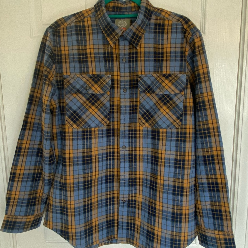 St. John's Bay Casual Blue and Yellow Button Down Shirt